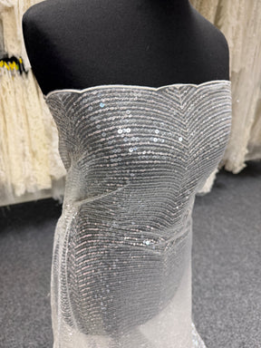 Tulle brodé de sequins ivoire – EB3020