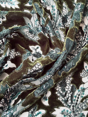 Dentelle en velours 3D Forêt - EB3023