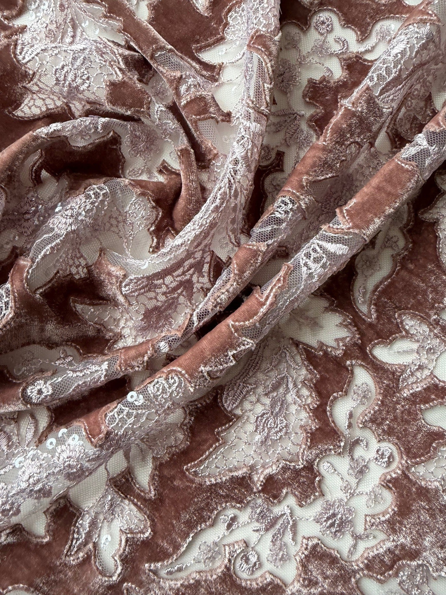 Dentelle en velours 3D effet vison - EB3023