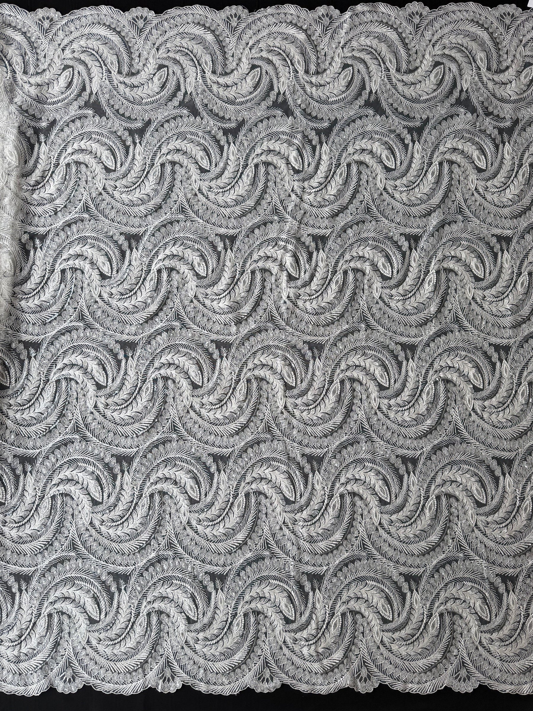 Dentelle à paillettes ivoire - EB3048