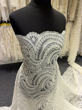 Dentelle à paillettes ivoire - EB3048