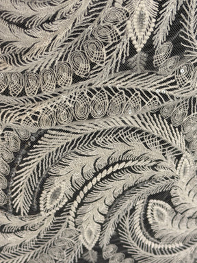 Dentelle à paillettes ivoire - EB3048