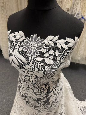 Dentelle de mariée à paillettes ivoire - EB3049