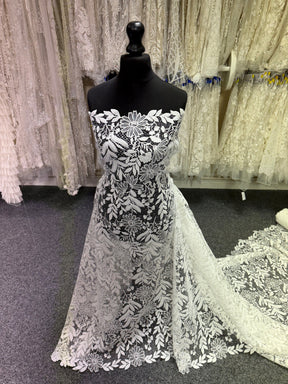 Dentelle de mariée à paillettes ivoire - EB3049