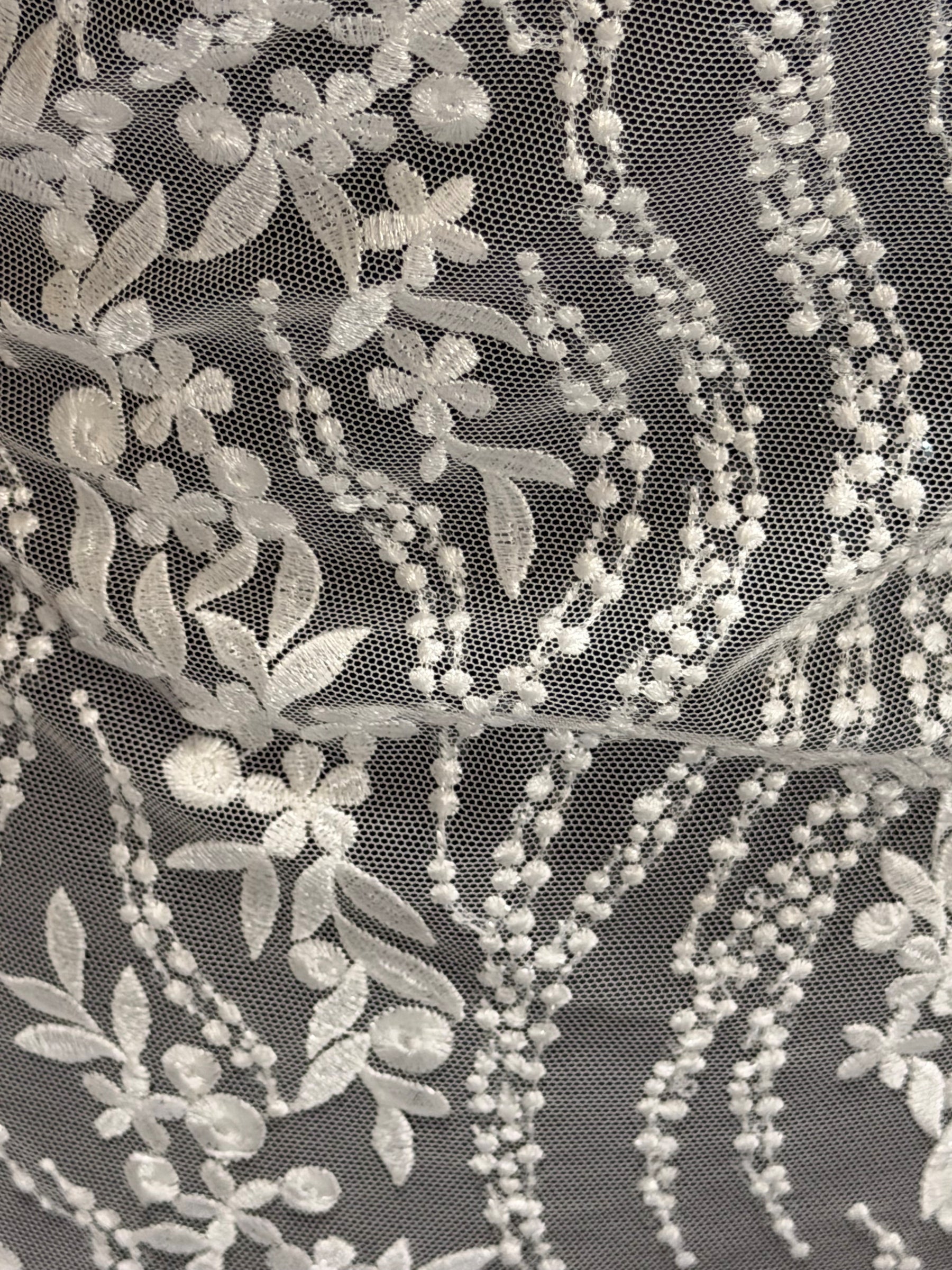 Dentelle à paillettes ivoire - EB3051