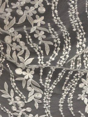 Dentelle à paillettes ivoire - EB3051