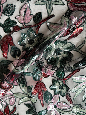 Noir avec dentelle brodée multicolore -EB3066