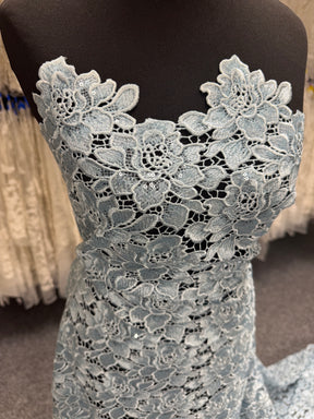 Dentelle Guipure à Paillettes Bleu Canard - LB4003