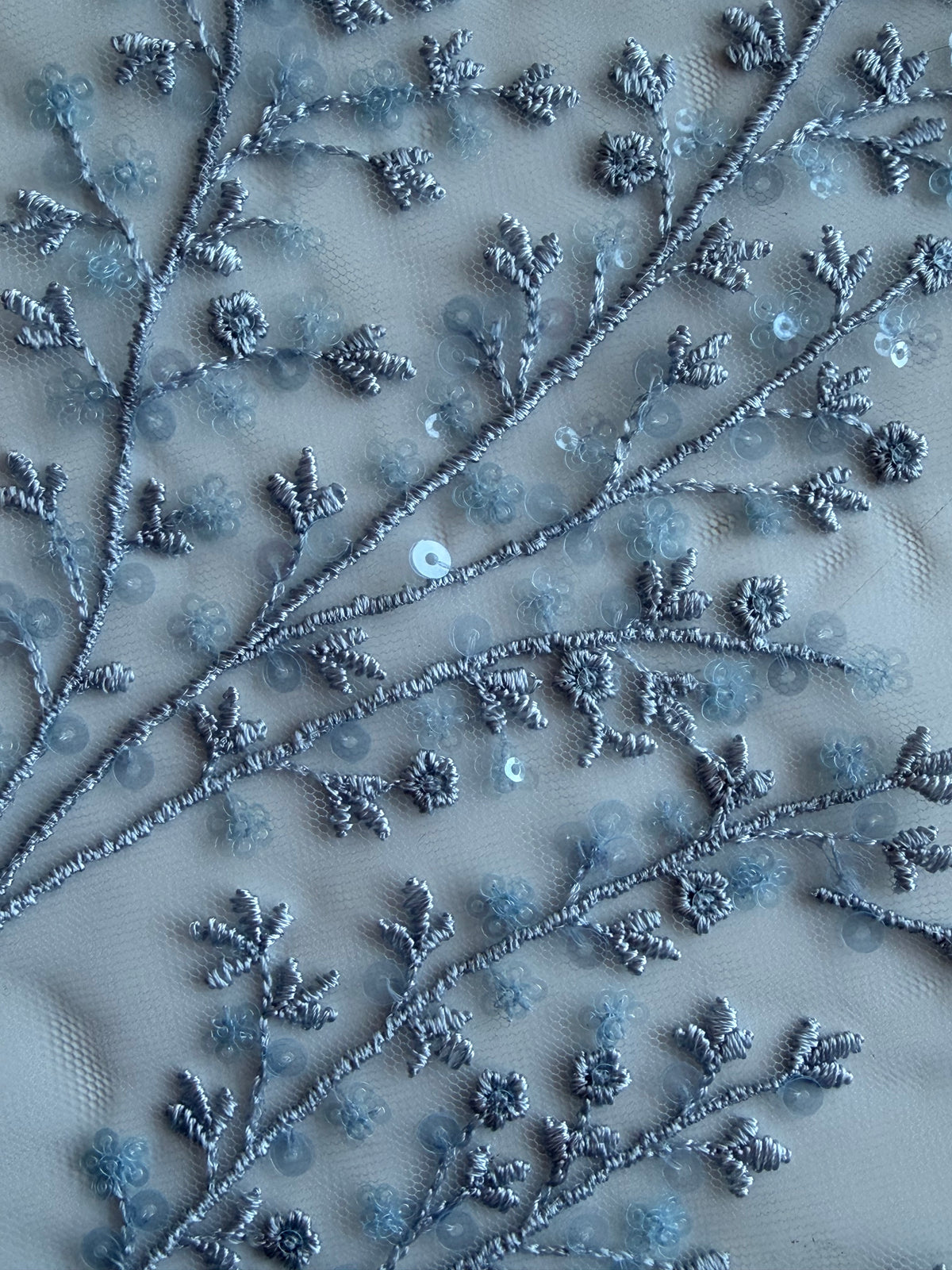 Dentelle à paillettes calcaire - EB3065