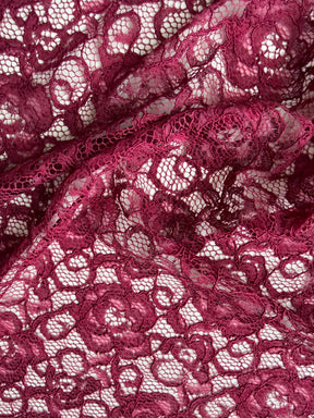 Dentelle extensible cordée lie de vin - P619