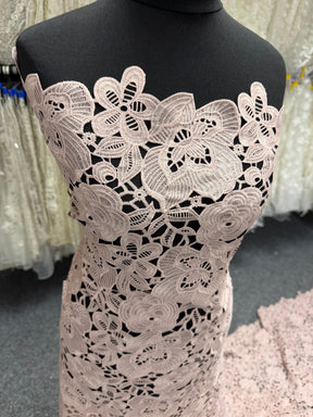 Dentelle Guipure Extensible Rose Foncé - LB2015