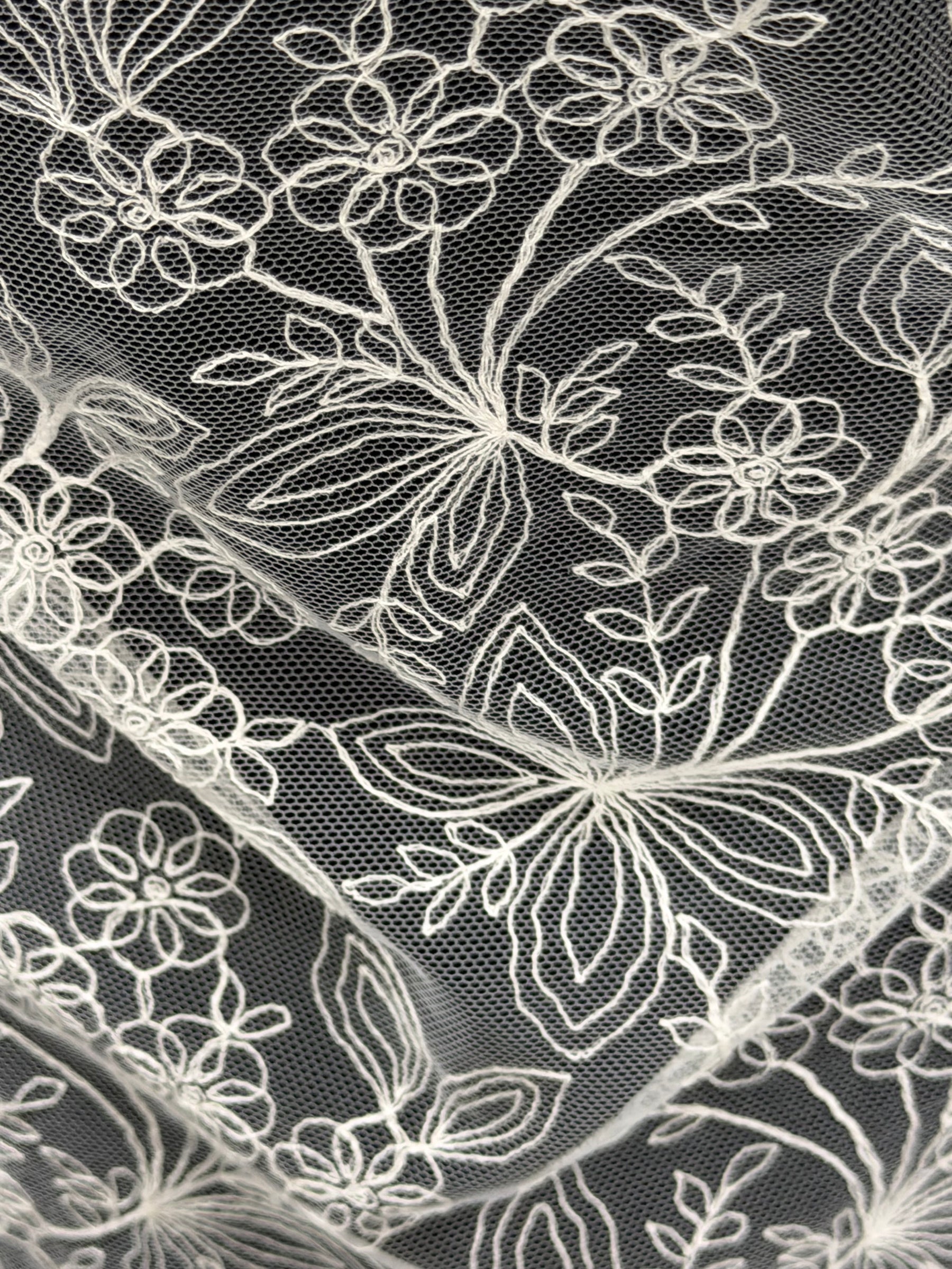 Dentelle brodée ivoire - EB5026