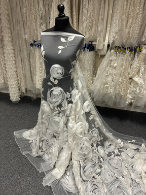 Ivory 3D Embroidered Lace - Asalla