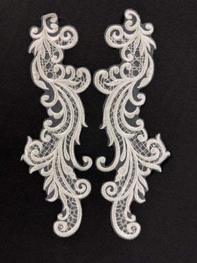 Appliques en dentelle brodée ivoire - MT6001