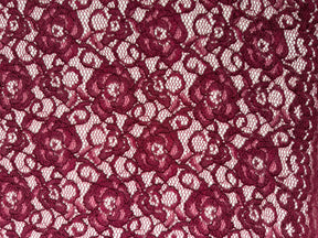 Dentelle extensible cordée lie de vin - P619