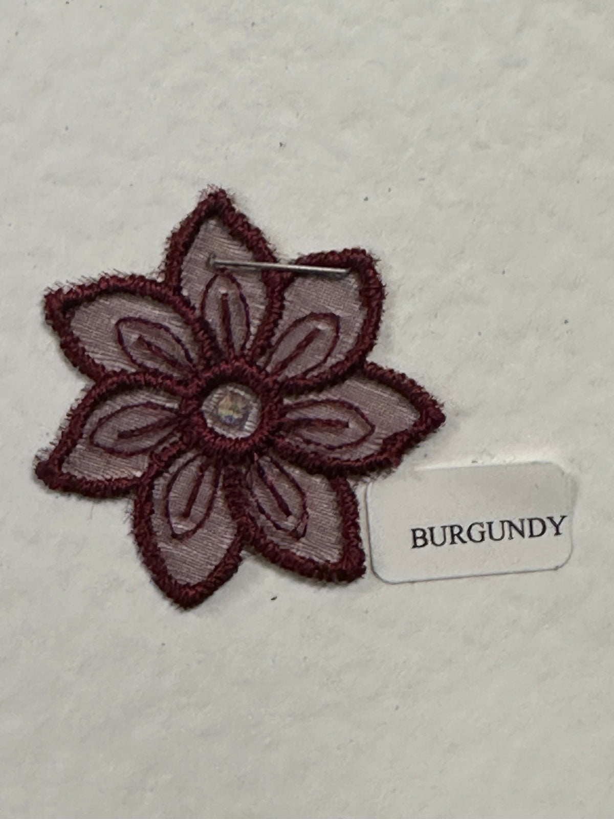 Burgundy Daisy Motif with Swarovski - AP 34207 (CF)