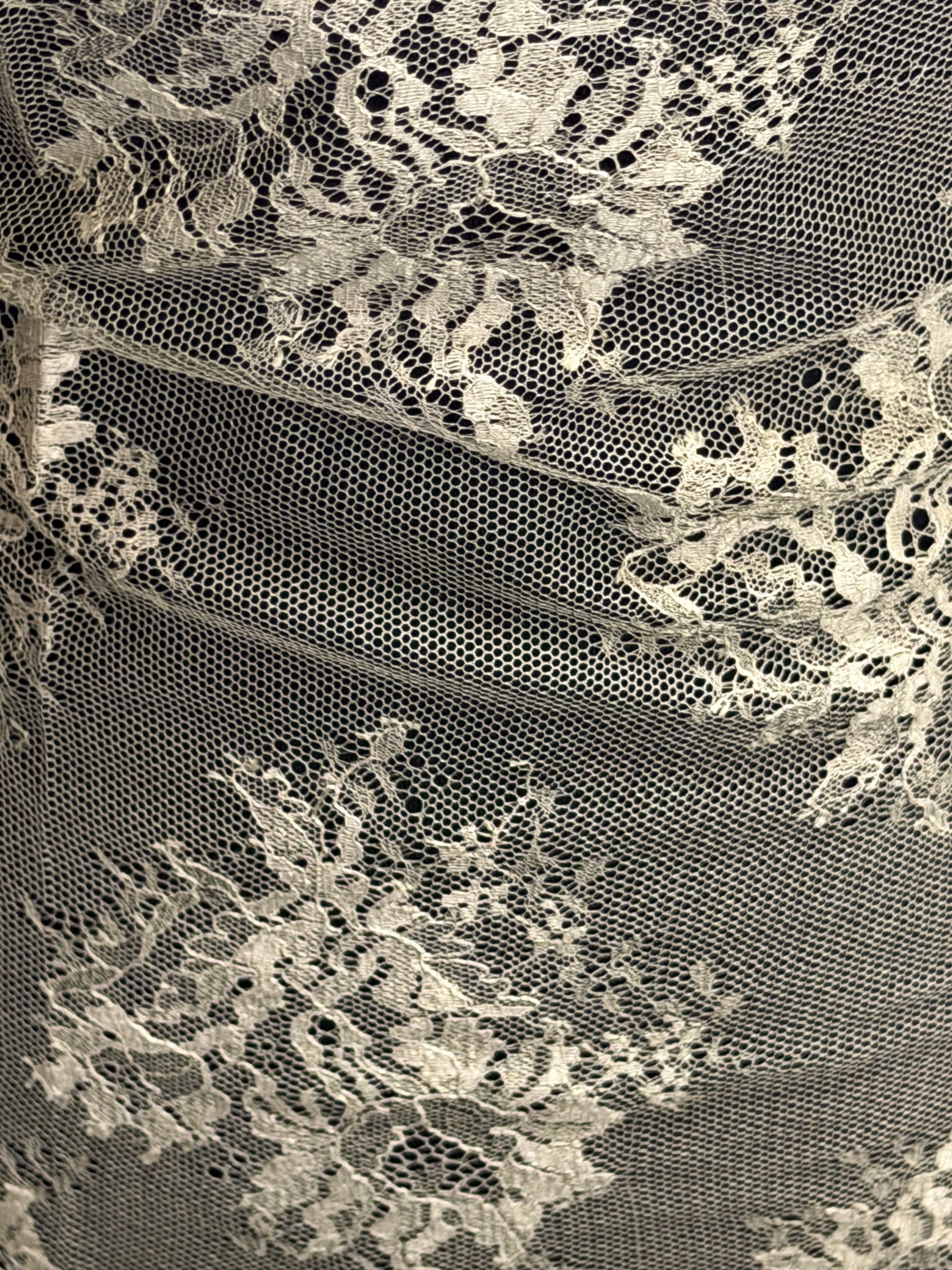 Soie 100% Dentelle Italienne Taupe - P272