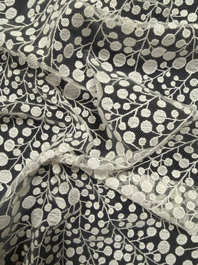 Dentelle brodée contemporaine ivoire - EB5040