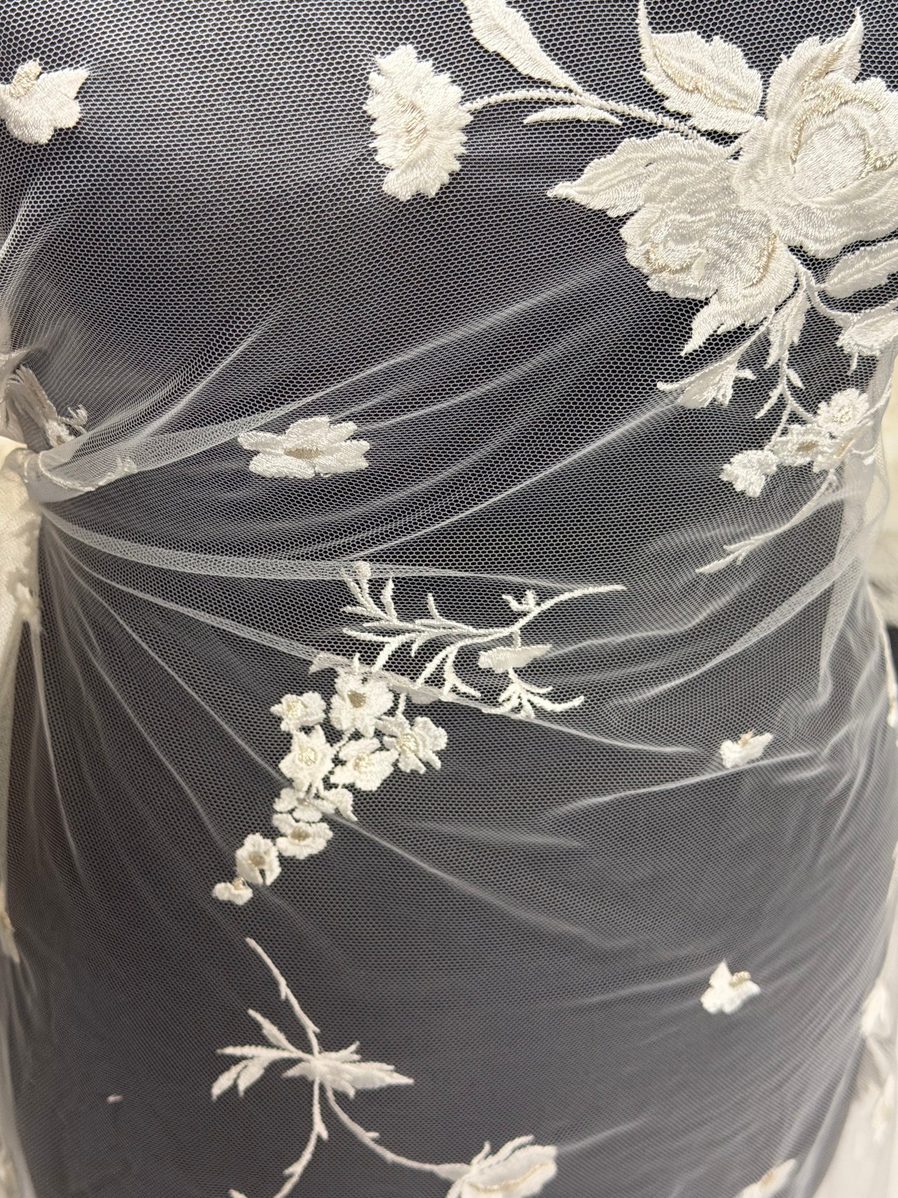 Dentelle brodée ivoire - EB5006