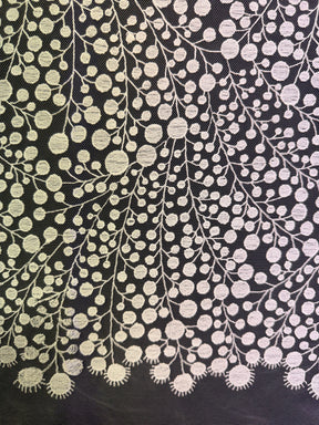 Dentelle brodée contemporaine ivoire - EB5040