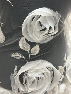 Ivory 3D Embroidered Lace - Asalla