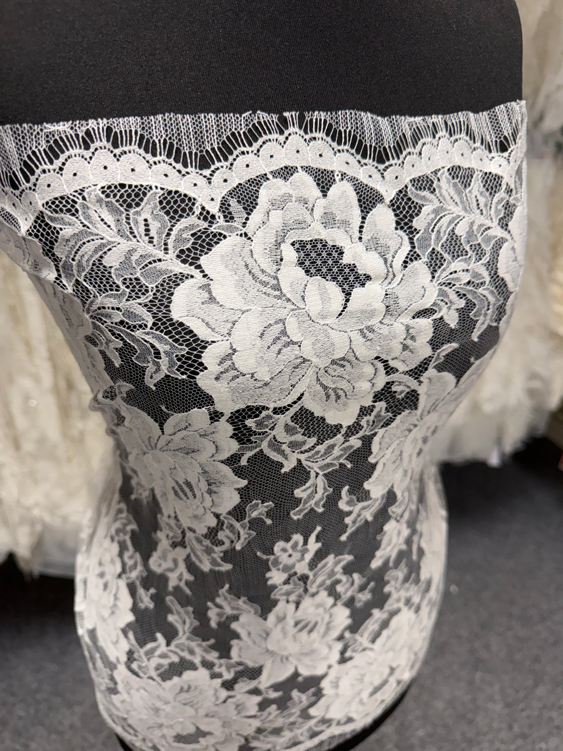 Dentelle de Chantilly ivoire - P180