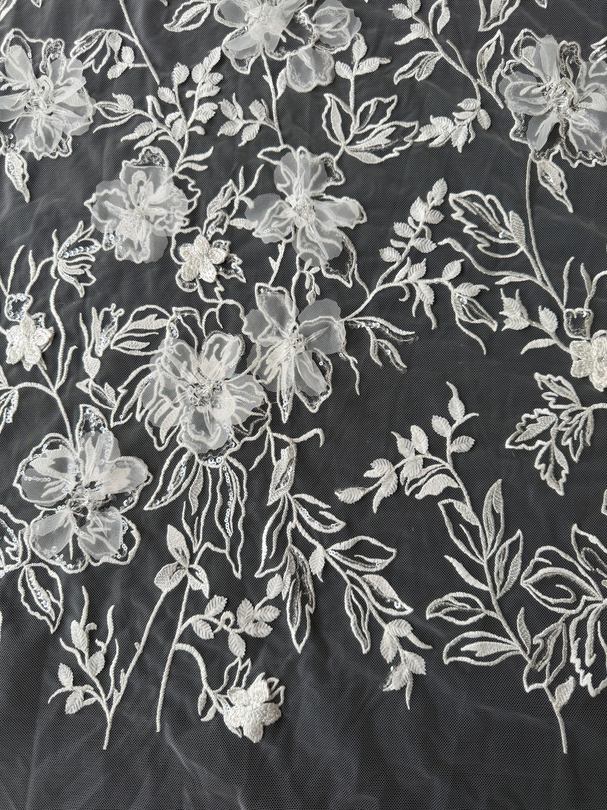Dentelle Broderie Perles Ivoire - Tamarin