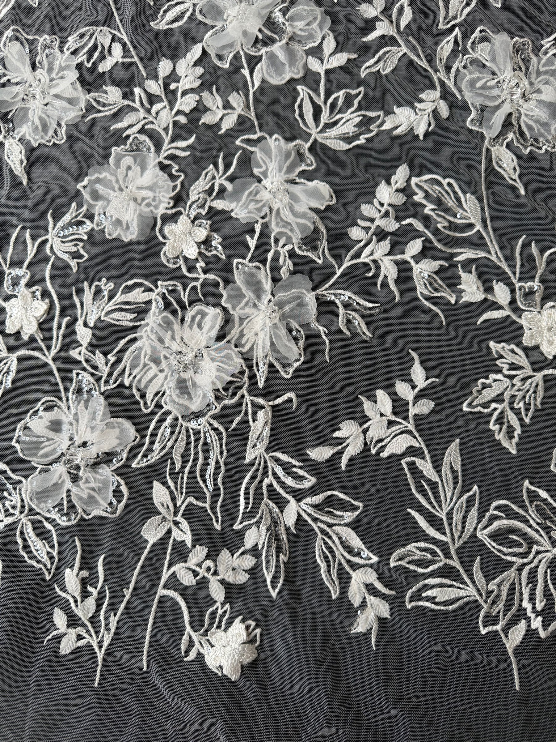 Dentelle Broderie Perles Ivoire - Tamarin