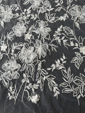 Dentelle Broderie Perles Ivoire - Tamarin