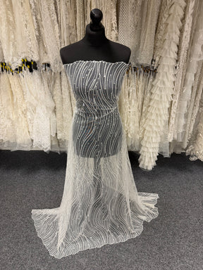 Dentelle à paillettes ivoire - EB3011