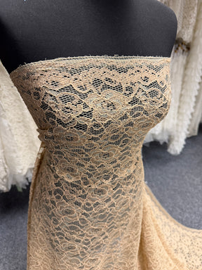 Dentelle stretch beige à côtes - P619