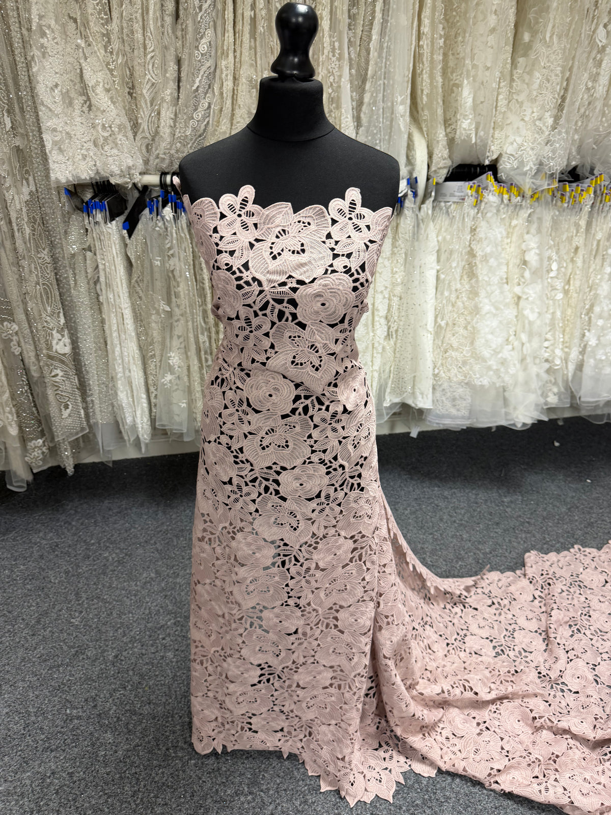 Dentelle Guipure Extensible Rose Foncé - LB2015