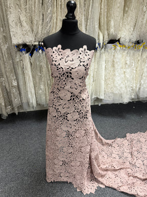 Dentelle Guipure Extensible Rose Foncé - LB2015