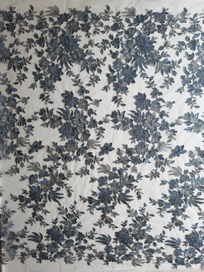 Dentelle bleue avec liseré doré - Kylar