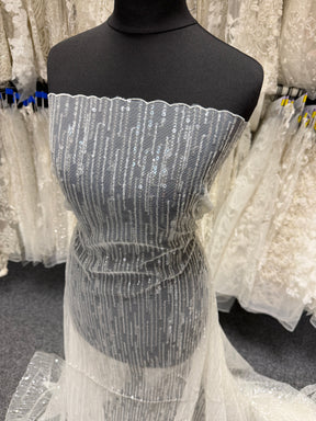 Dentelle à paillettes ivoire - EB3016