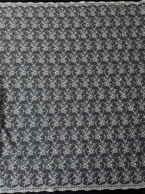 Dentelle brodée rose coquille - P615