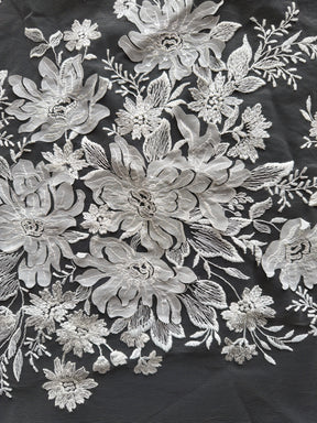 Dentelle brodée de sequins ivoire - EB3041