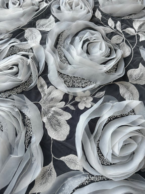 Ivory 3D Embroidered Lace - Asalla