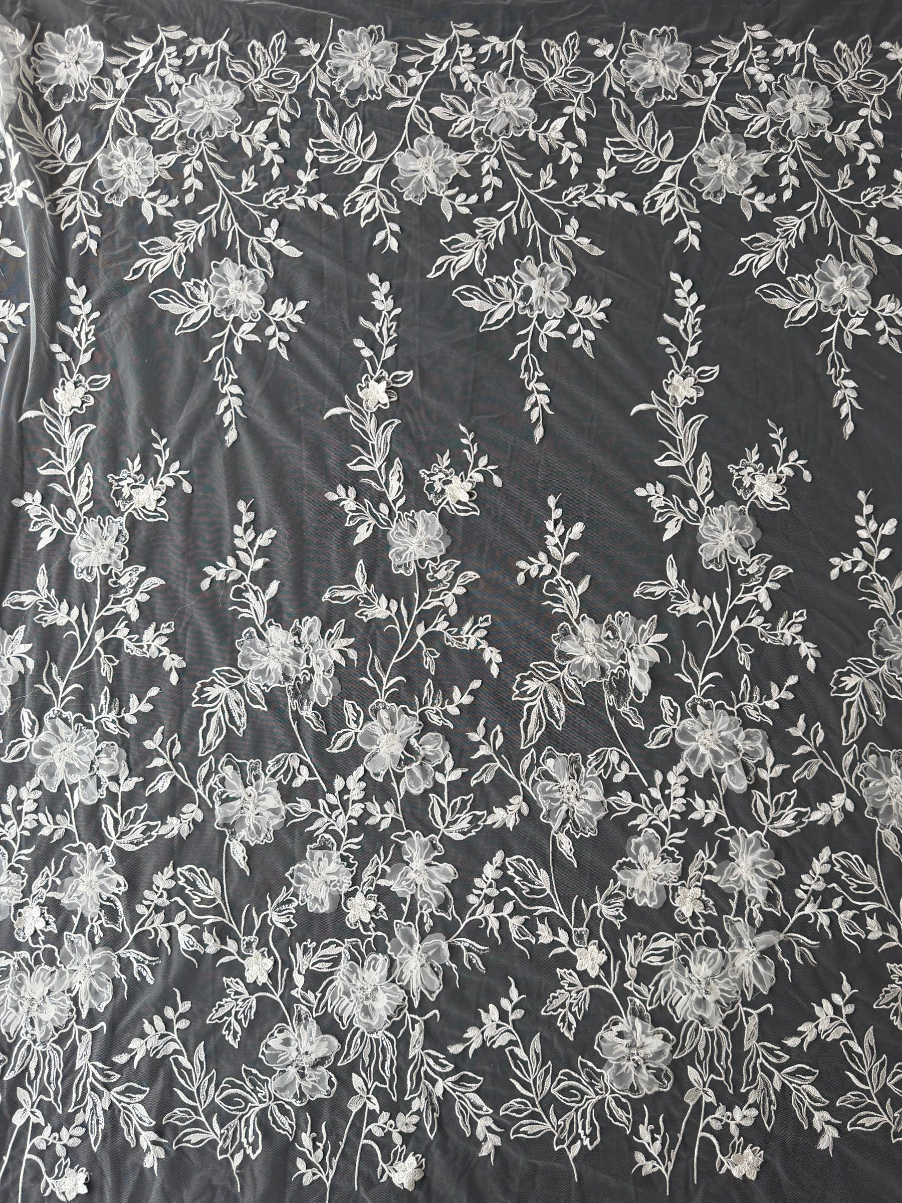 Dentelle Broderie Perles Ivoire - Tamarin