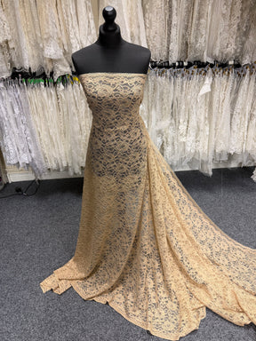 Dentelle stretch beige à côtes - P619