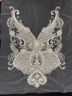 Ivory Beaded Lace Applique - MT3002