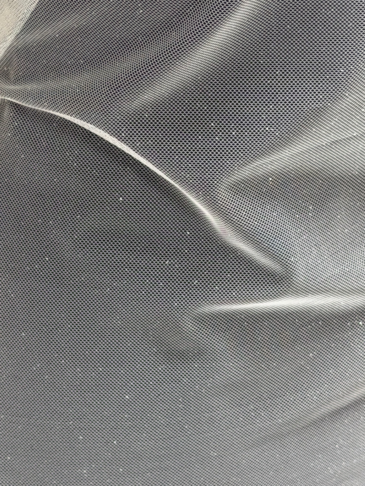 Tulle ivoire à paillettes argentées - TU0053