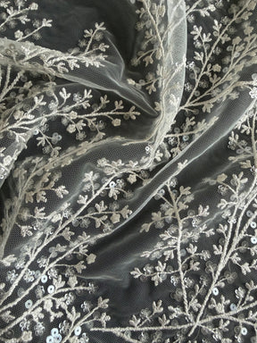 Dentelle à paillettes ivoire - EB3065