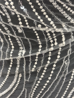 Dentelle à paillettes ivoire - EB3011