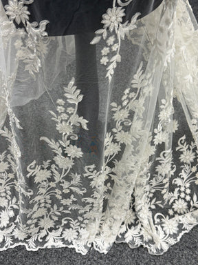 Dentelle brodée ivoire - EB5036