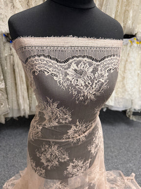 Dentelle Italienne 100% Soie Rose Antique - P272