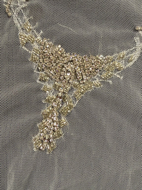 Ivory Beaded Lace Applique - T423