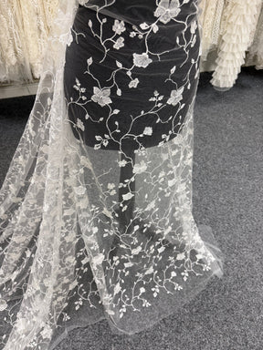 Dentelle française brodée ivoire - Layne