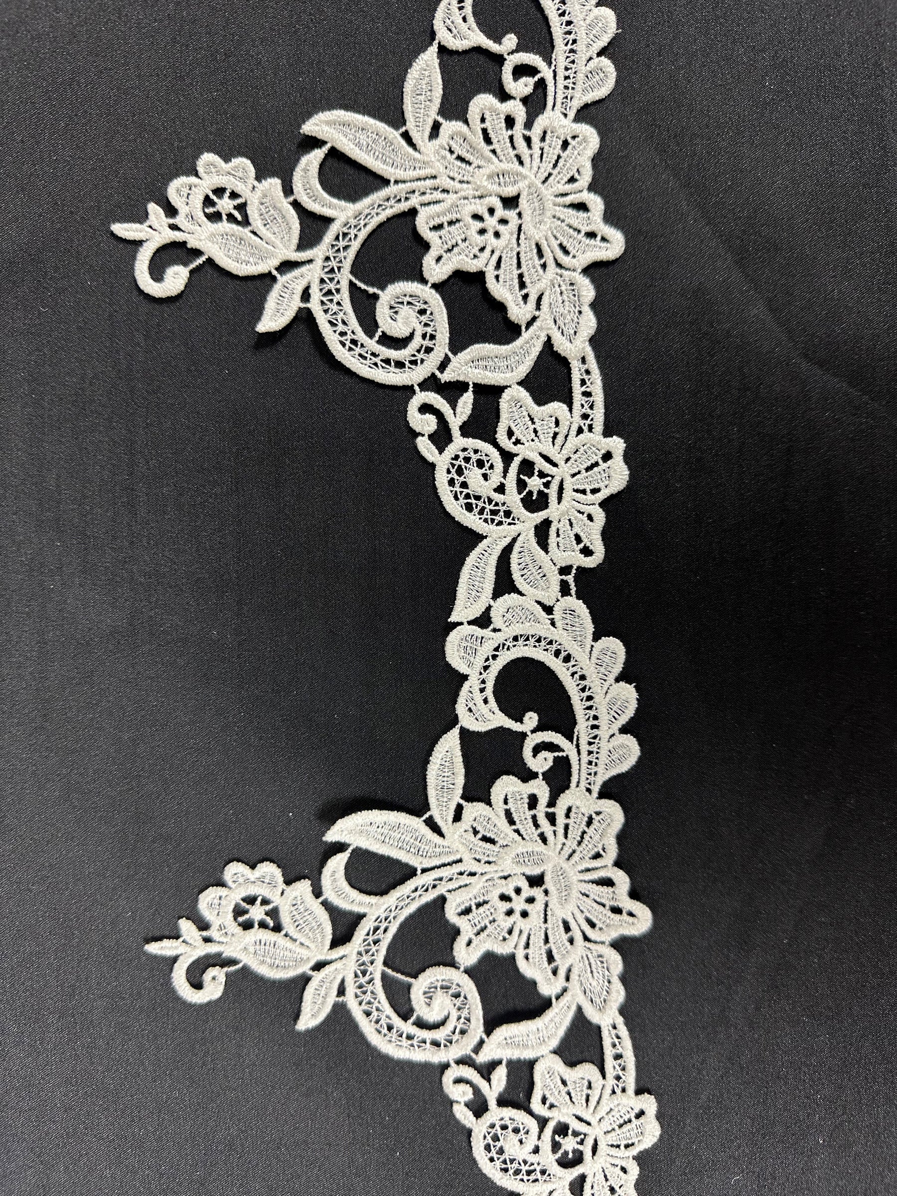 Bordure en dentelle guipure ivoire - Aiguë