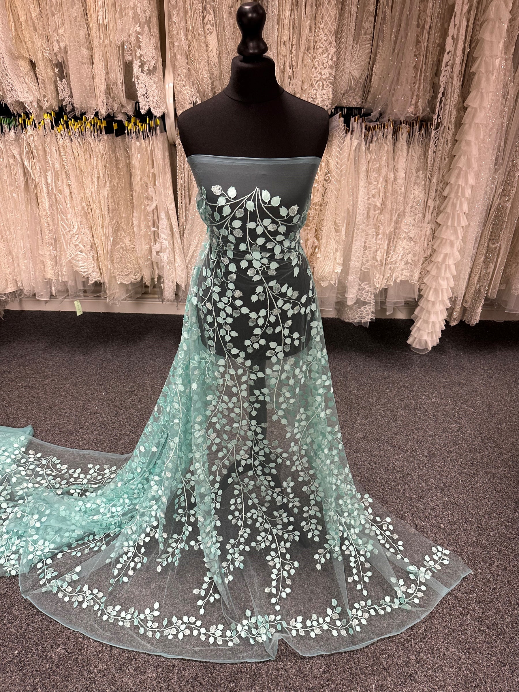 Dentelle brodée 3D Aqua - EB5034